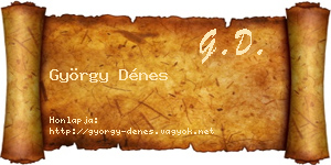 György Dénes névjegykártya